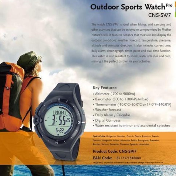 Weather Master SWISS Sensor Altimeter Barometer Compass Hiking Sports Watch - Picture 5 of 6